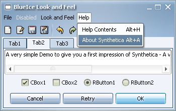 SyntheticaBlueIce Java Look and Feel