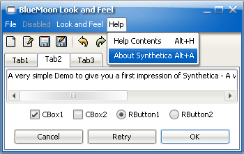 SyntheticaBlueMoon Java Look and Feel