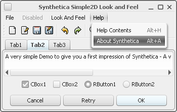 SyntheticaSimple2D Java Look and Feel